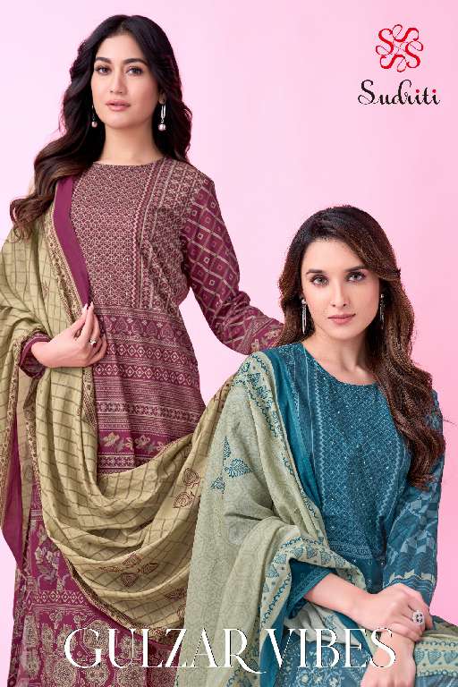 SUDRITI GULZAR VIBES WHOLESALE PURE COTTON LAWN DIGITAL PRINT WITH KHATLI WORK CLASSY LOOK SUITS