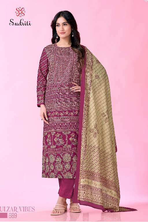 SUDRITI GULZAR VIBES WHOLESALE PURE COTTON LAWN DIGITAL PRINT WITH KHATLI WORK CLASSY LOOK SUITS