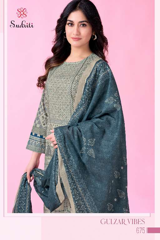 SUDRITI GULZAR VIBES WHOLESALE PURE COTTON LAWN DIGITAL PRINT WITH KHATLI WORK CLASSY LOOK SUITS