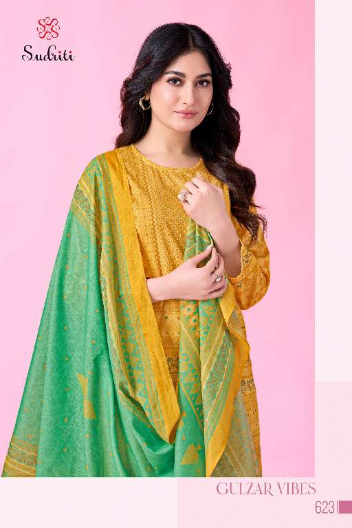 SUDRITI GULZAR VIBES WHOLESALE PURE COTTON LAWN DIGITAL PRINT WITH KHATLI WORK CLASSY LOOK SUITS