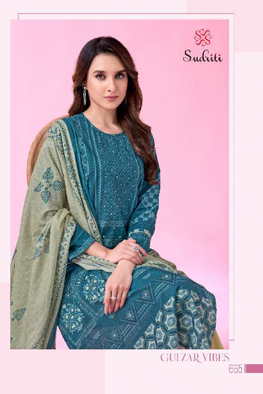 SUDRITI GULZAR VIBES WHOLESALE PURE COTTON LAWN DIGITAL PRINT WITH KHATLI WORK CLASSY LOOK SUITS