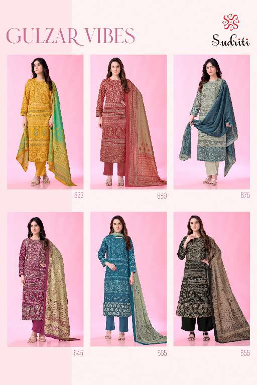 SUDRITI GULZAR VIBES WHOLESALE PURE COTTON LAWN DIGITAL PRINT WITH KHATLI WORK CLASSY LOOK SUITS