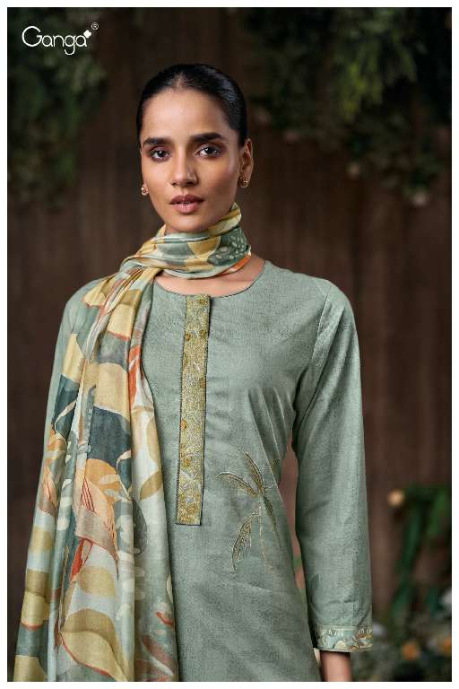 GANGA GITALI S3594 WHOLESALE PREMIUM COTTON PRINTED WITH EMBROIDERY DESIGNER SALWAR SUITS