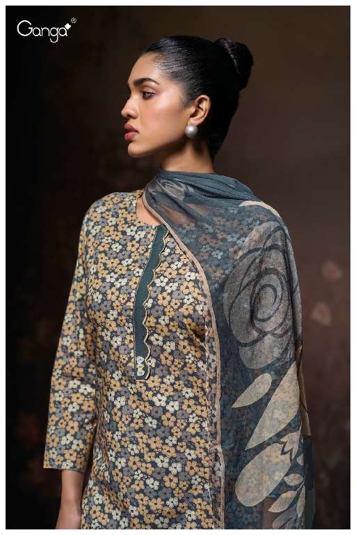 GANGA LURAA S3589 WHOLESALE COTTON PRINTED WITH EMBROIDERY LACE PARTY WEAR SALWAR KAMEEZ