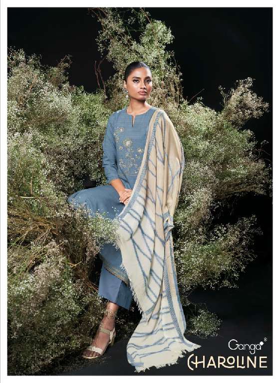 GANGA CHAROLINE WHOLESALE PREMIUM COTTON  WITH EMBROIDERY WORK AMAZING DRESS