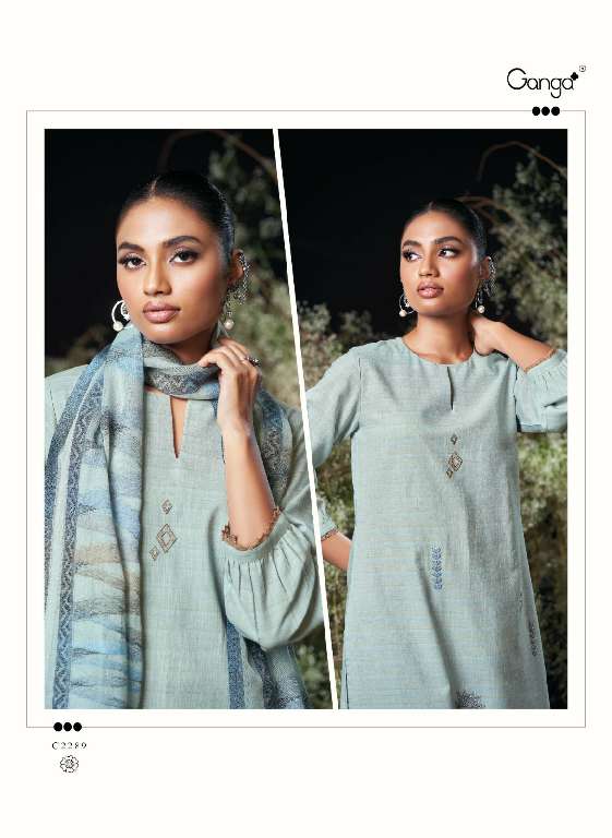 GANGA CHAROLINE WHOLESALE PREMIUM COTTON  WITH EMBROIDERY WORK AMAZING DRESS