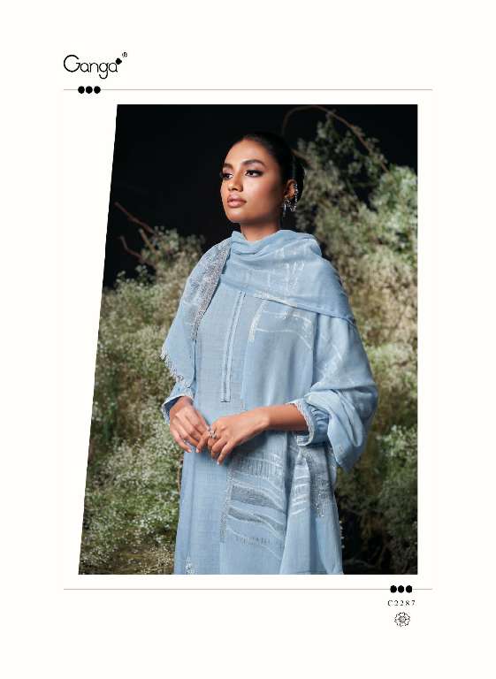 GANGA CHAROLINE WHOLESALE PREMIUM COTTON  WITH EMBROIDERY WORK AMAZING DRESS