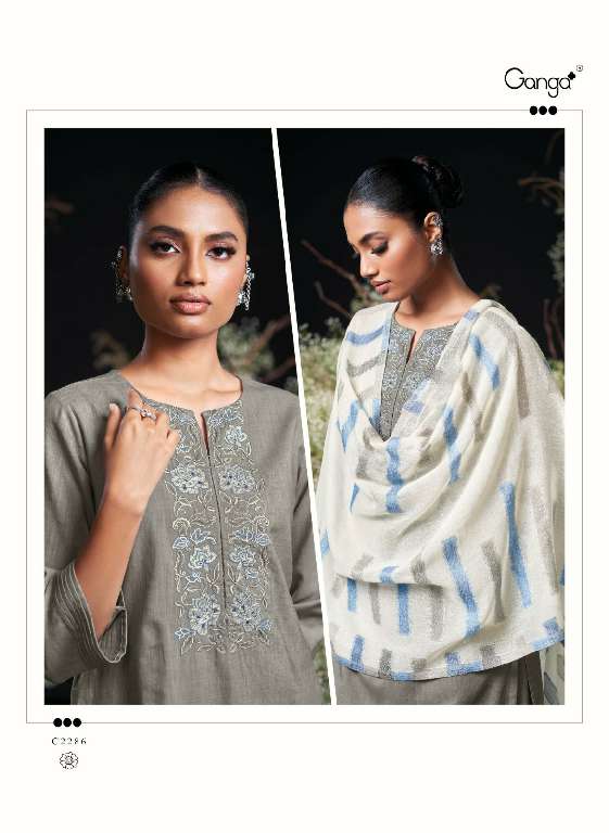 GANGA CHAROLINE WHOLESALE PREMIUM COTTON  WITH EMBROIDERY WORK AMAZING DRESS