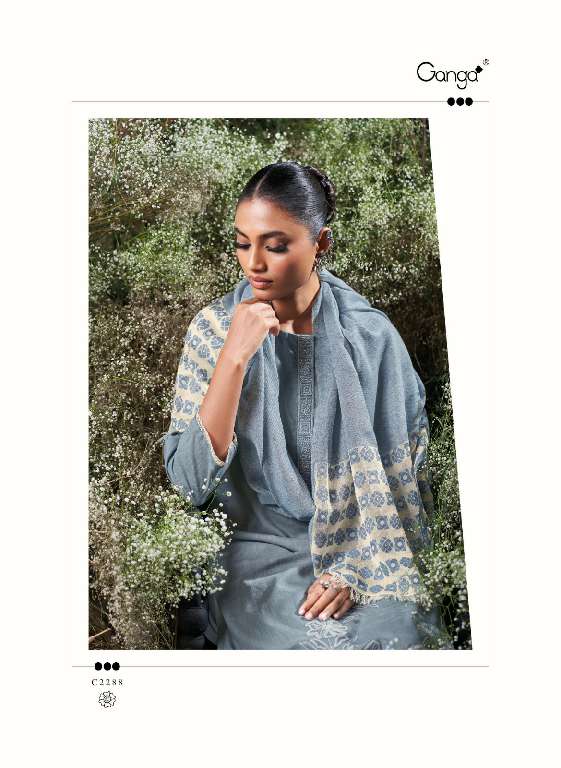 GANGA CHAROLINE WHOLESALE PREMIUM COTTON  WITH EMBROIDERY WORK AMAZING DRESS