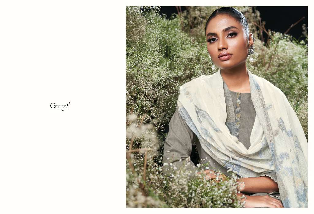 GANGA CHAROLINE WHOLESALE PREMIUM COTTON  WITH EMBROIDERY WORK AMAZING DRESS