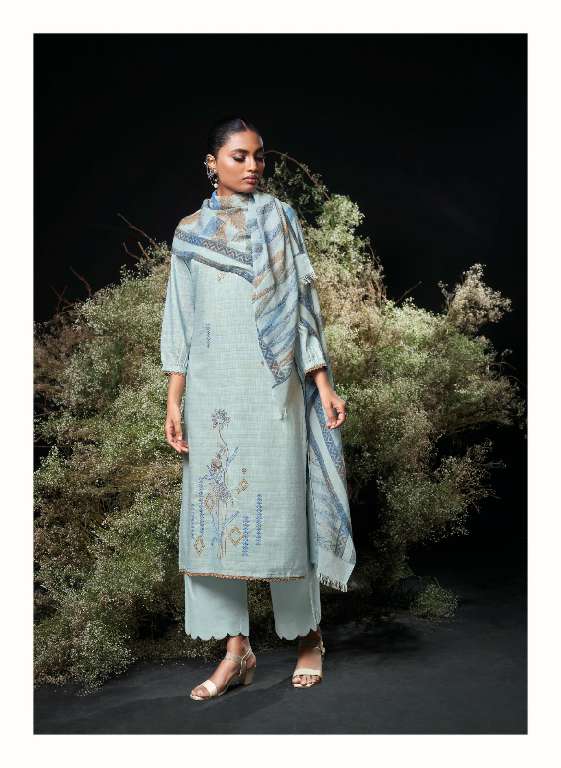GANGA CHAROLINE WHOLESALE PREMIUM COTTON  WITH EMBROIDERY WORK AMAZING DRESS