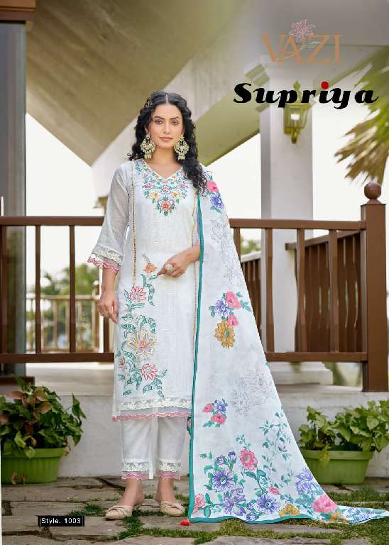 VAZI FASHION SUPRIYA WHOLESALE PURE KOTA CHECKS WITH FANCY HAND WORK READYMADE FABULOUS SUITS