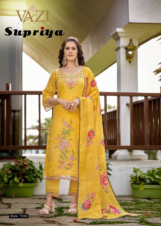 VAZI FASHION SUPRIYA WHOLESALE PURE KOTA CHECKS WITH FANCY HAND WORK READYMADE FABULOUS SUITS