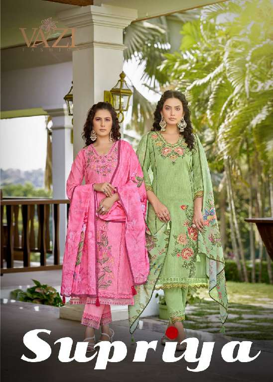 VAZI FASHION SUPRIYA WHOLESALE PURE KOTA CHECKS WITH FANCY HAND WORK READYMADE FABULOUS SUITS