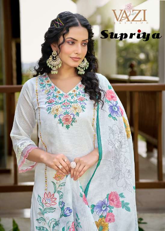 VAZI FASHION SUPRIYA WHOLESALE PURE KOTA CHECKS WITH FANCY HAND WORK READYMADE FABULOUS SUITS