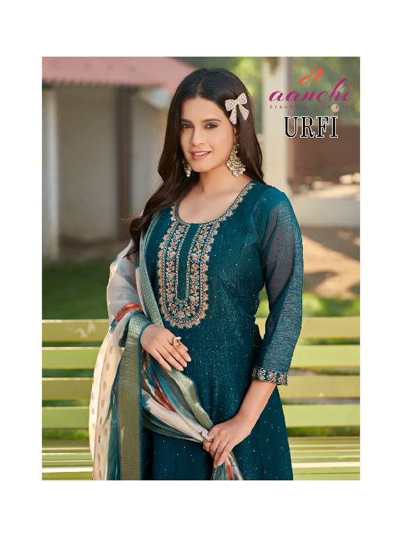 AANCHI URFI WHOLESALE CRUNCHY WITH FANCY DIGITAL DUPATTA FULL STITCH AMAZING 3 PCS SUITS