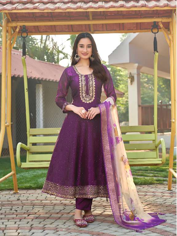 AANCHI URFI WHOLESALE CRUNCHY WITH FANCY DIGITAL DUPATTA FULL STITCH AMAZING 3 PCS SUITS