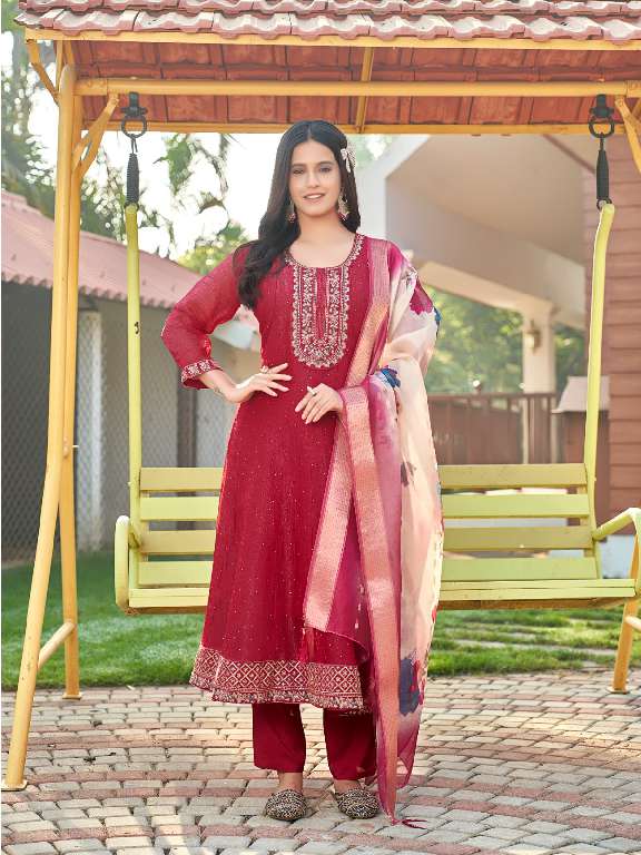 AANCHI URFI WHOLESALE CRUNCHY WITH FANCY DIGITAL DUPATTA FULL STITCH AMAZING 3 PCS SUITS