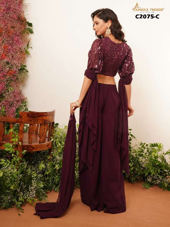 AMOHA C2075 WHOLSALE IMPORTED CRYSTAL LYCRA FULL STITCH TRENDY CROP TOPS