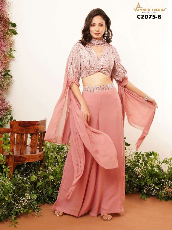 AMOHA C2075 WHOLSALE IMPORTED CRYSTAL LYCRA FULL STITCH TRENDY CROP TOPS