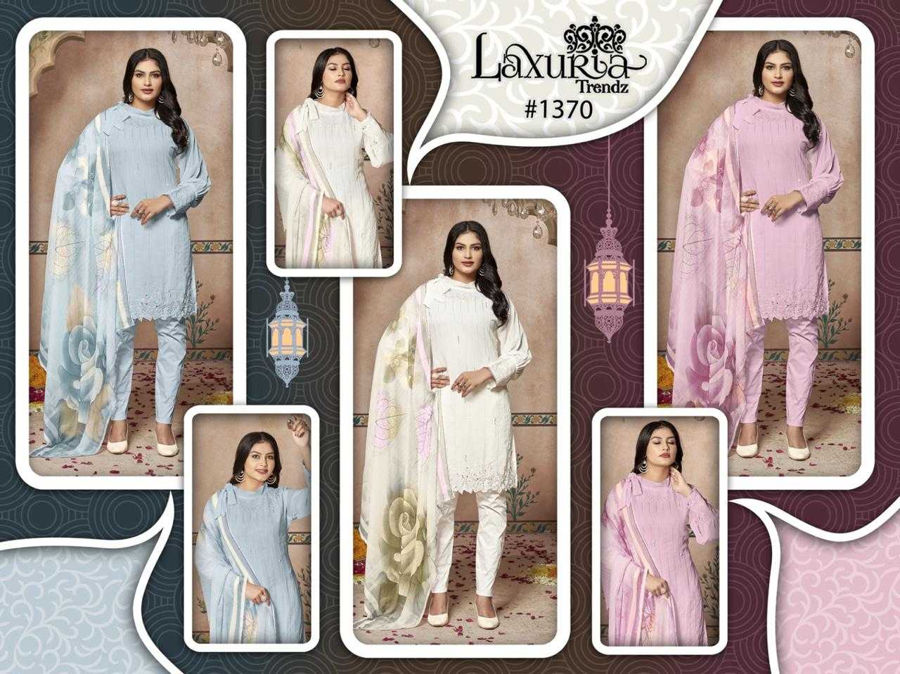 LAXURIA D.NO 1370 READYMADE BRAND NEW PAKISTANI TOP BOTTOM DUPATTA COLLECTION