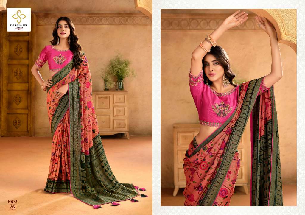 PRANITA VOL 1 BY SHUBH SHREE CREATION BRASSO ATTRACTIVE LOOK SAREES