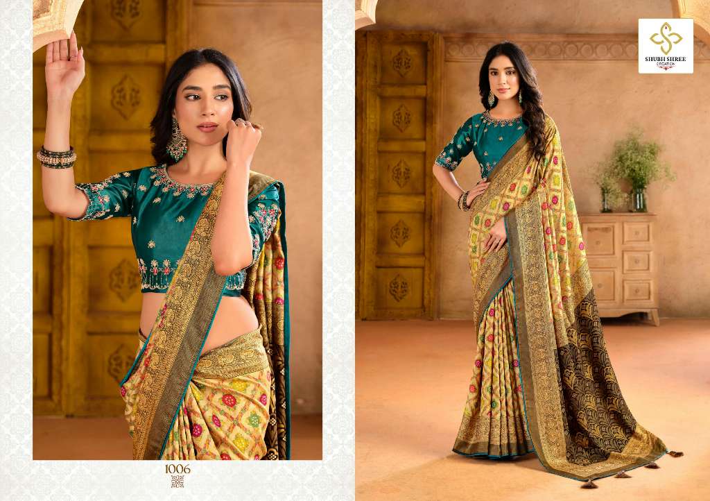 PRANITA VOL 1 BY SHUBH SHREE CREATION BRASSO ATTRACTIVE LOOK SAREES