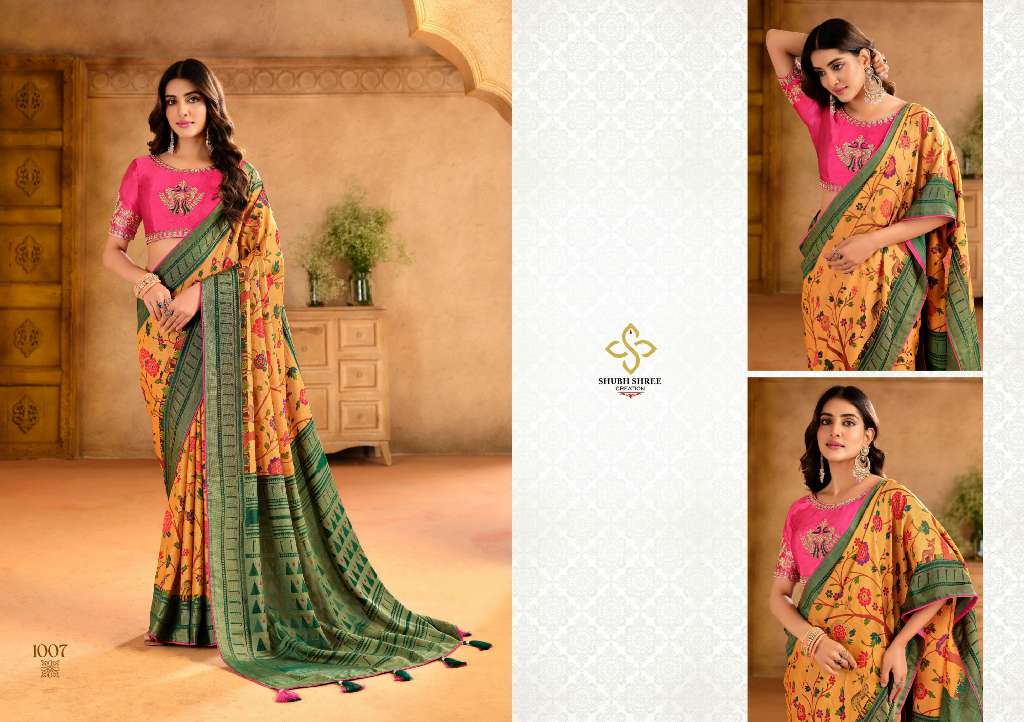 PRANITA VOL 1 BY SHUBH SHREE CREATION BRASSO ATTRACTIVE LOOK SAREES
