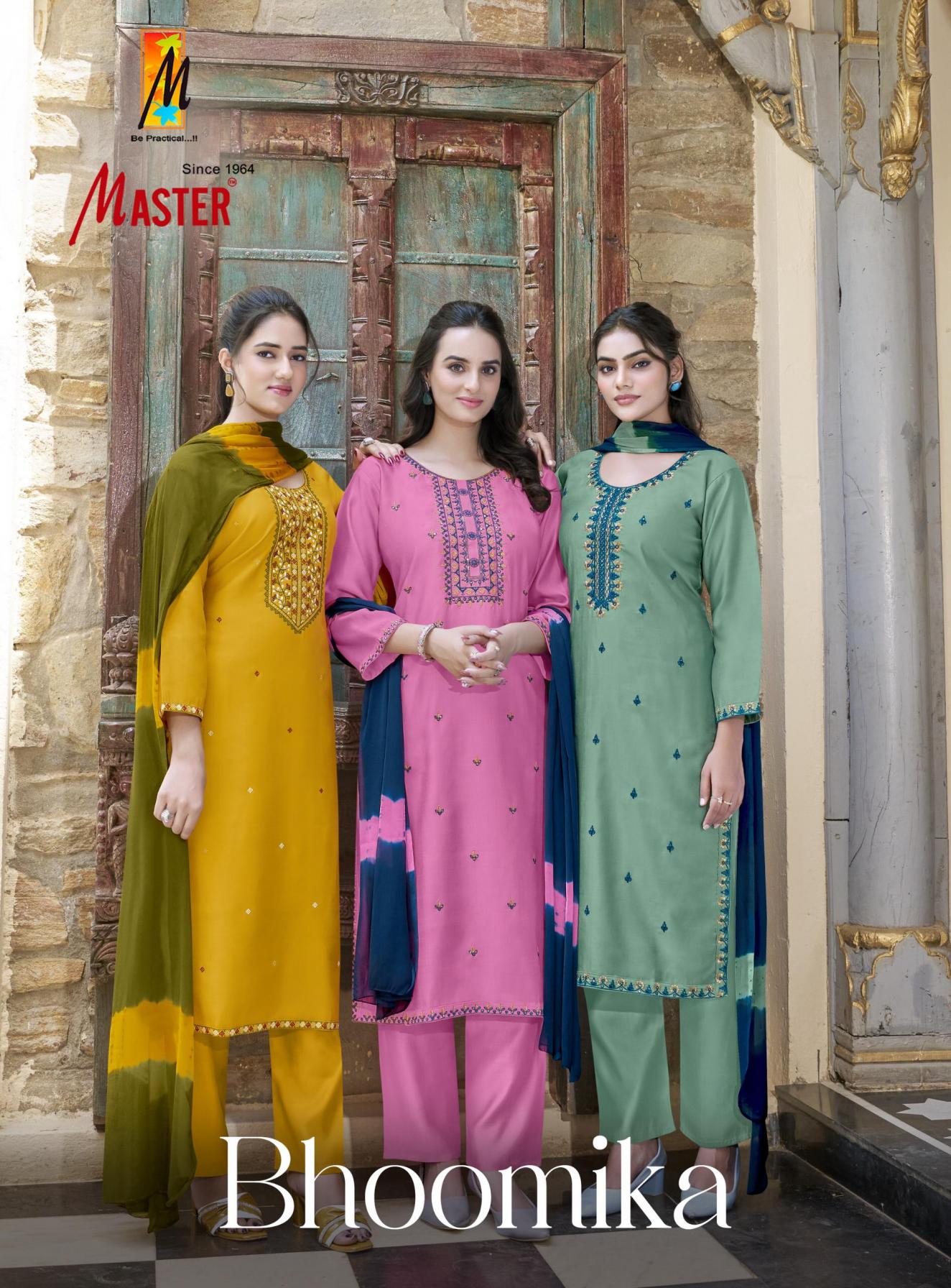 MASTER BHOOMIKA VERTICAN SILK GORGEOUS LOOK READYMADE 3PCS DRESS