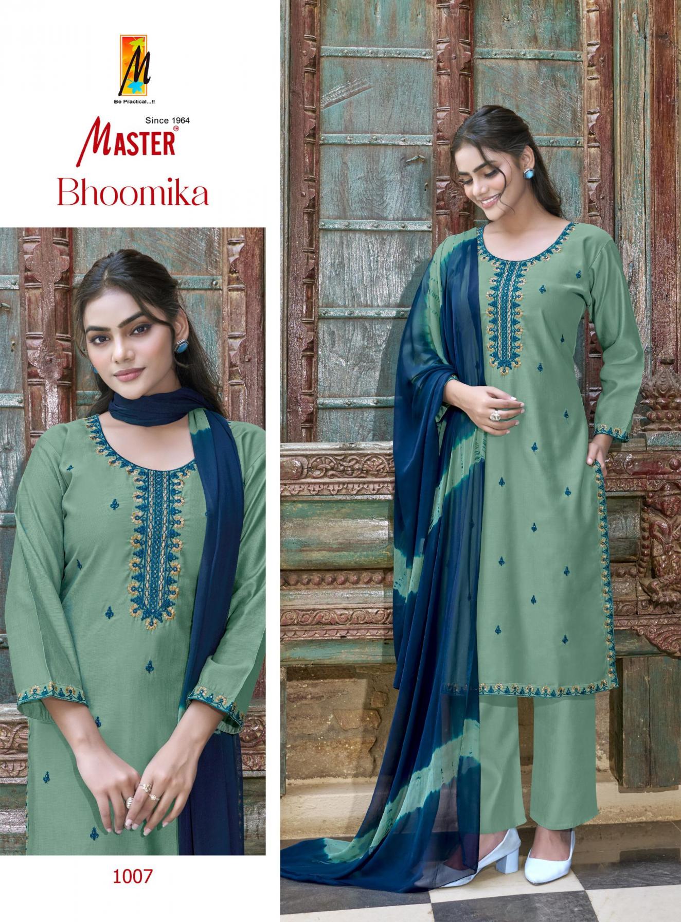 MASTER BHOOMIKA VERTICAN SILK GORGEOUS LOOK READYMADE 3PCS DRESS