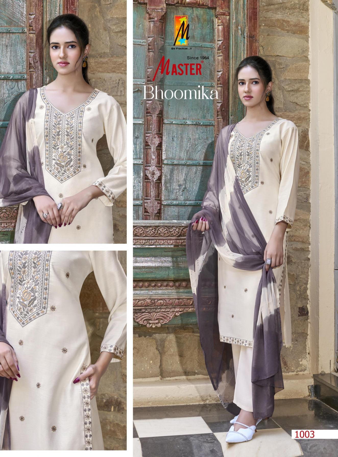 MASTER BHOOMIKA VERTICAN SILK GORGEOUS LOOK READYMADE 3PCS DRESS