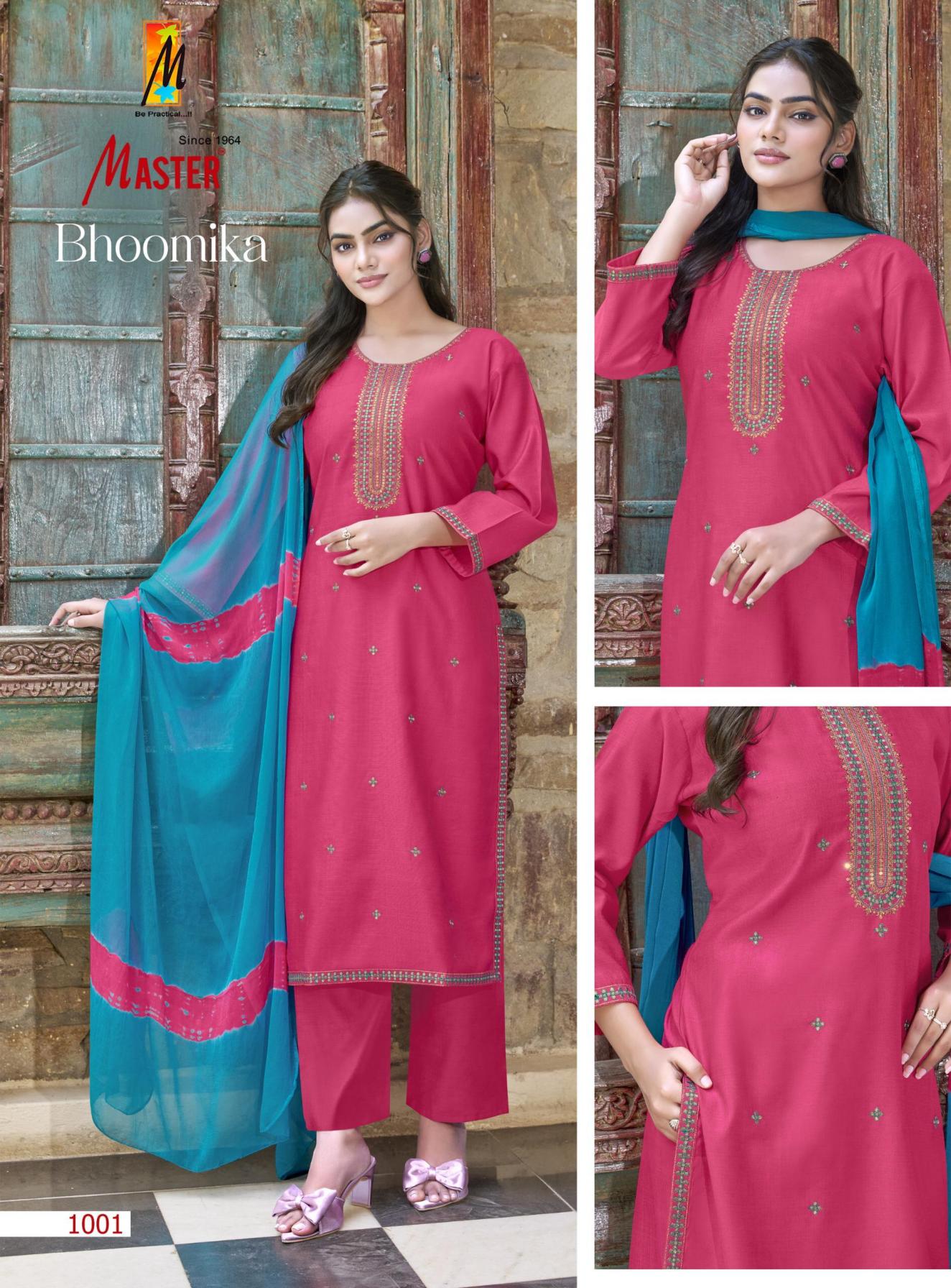 MASTER BHOOMIKA VERTICAN SILK GORGEOUS LOOK READYMADE 3PCS DRESS