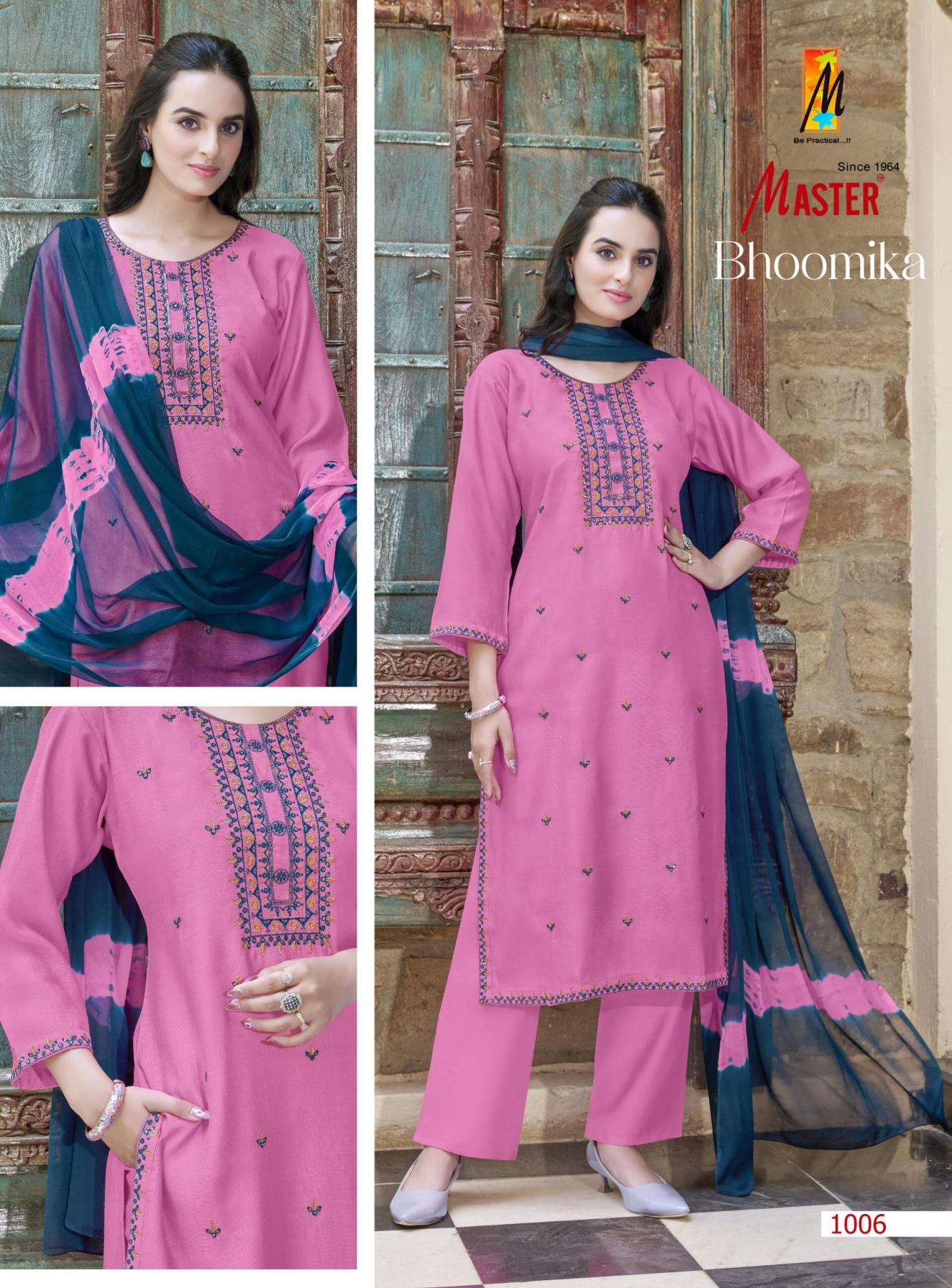MASTER BHOOMIKA VERTICAN SILK GORGEOUS LOOK READYMADE 3PCS DRESS