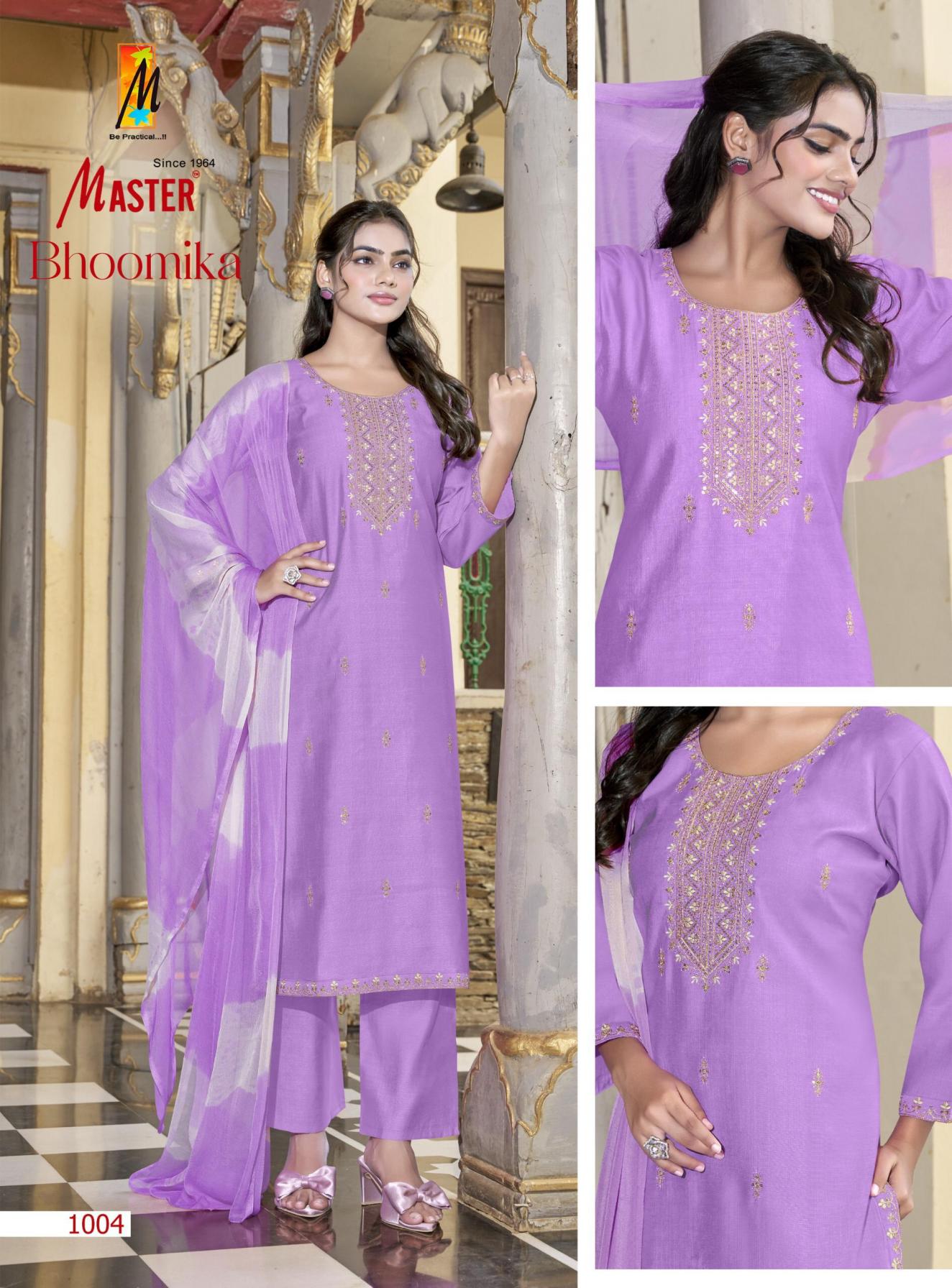 MASTER BHOOMIKA VERTICAN SILK GORGEOUS LOOK READYMADE 3PCS DRESS