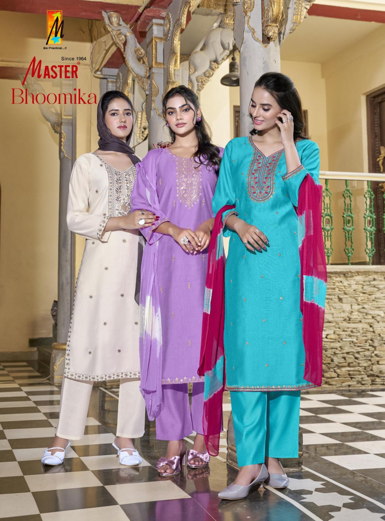 MASTER BHOOMIKA VERTICAN SILK GORGEOUS LOOK READYMADE 3PCS DRESS