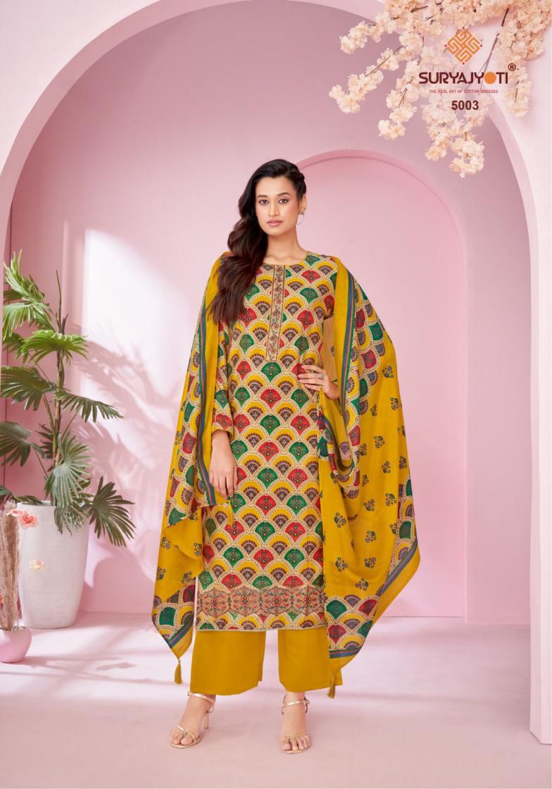 KANIKA VOL 5 BY SURYAJYOTI MODAL DISCHARGE PRINT AMAZING DRESS MATERIAL FOR WOMENS