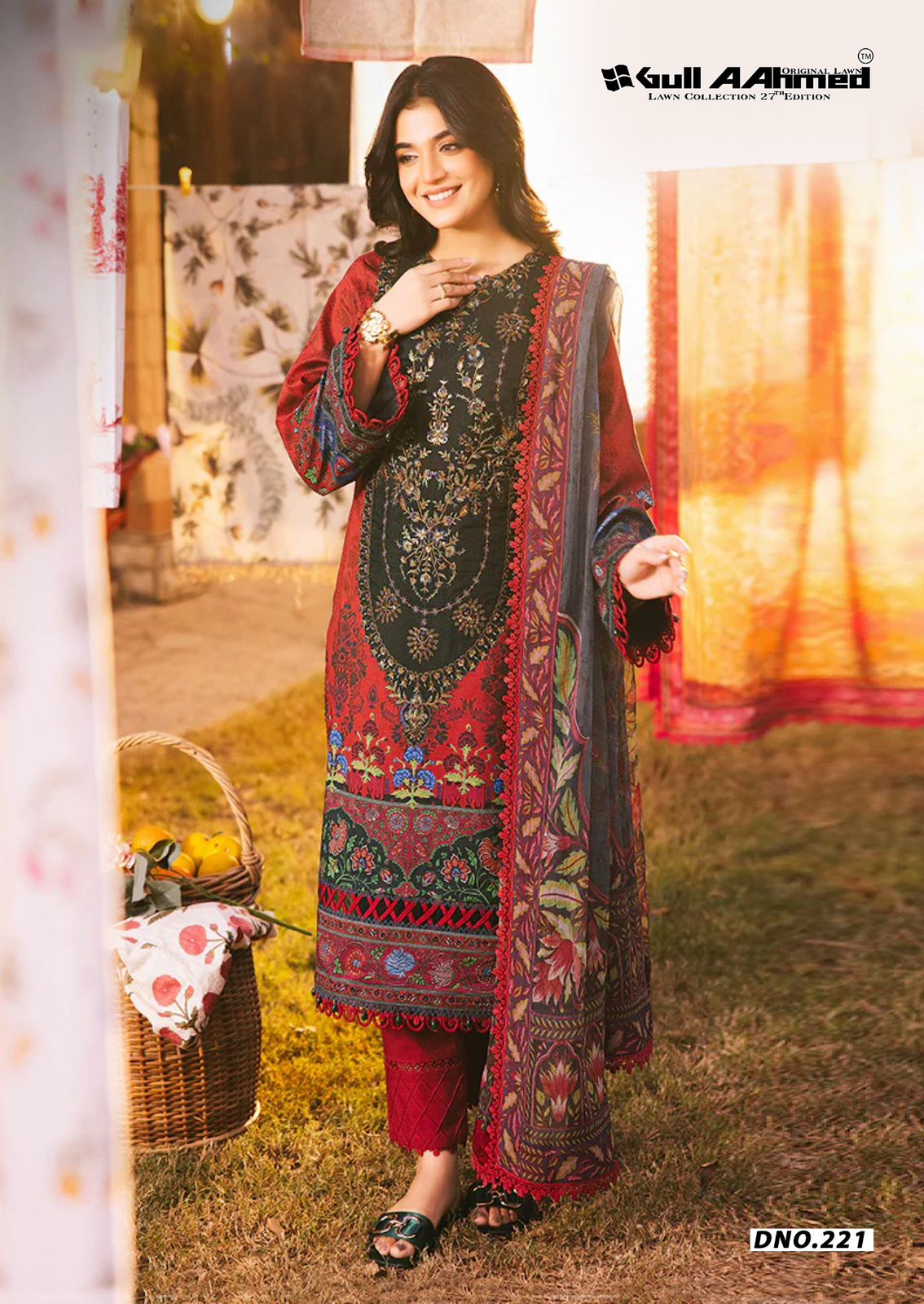 GULL AAHMED LAWN COLLECTION VOL 27 TRENDY COMFY WEAR PAKISTANI UNSTITCH SALWAR KAMEEZ