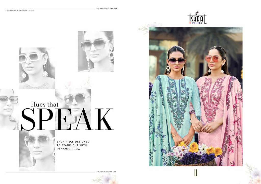 Ishaal Maira Vol-3 Wholesale Embroidered Patch Attached Lawn Dress Material