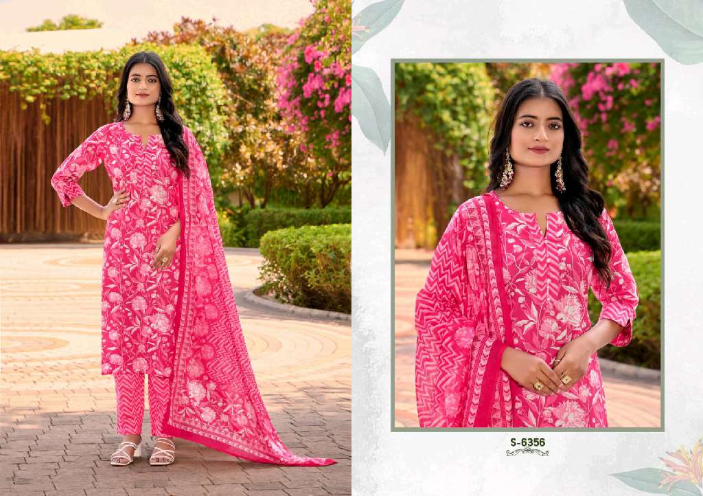 SBS BY SHUBHASH AMODINI WHOLESALE COTTON PRINTED UNIQUE COLOR COMBINATION FULLY STITCH SUITS