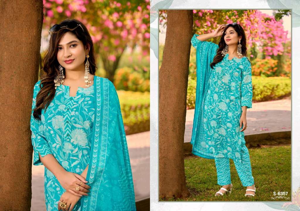 SBS BY SHUBHASH AMODINI WHOLESALE COTTON PRINTED UNIQUE COLOR COMBINATION FULLY STITCH SUITS