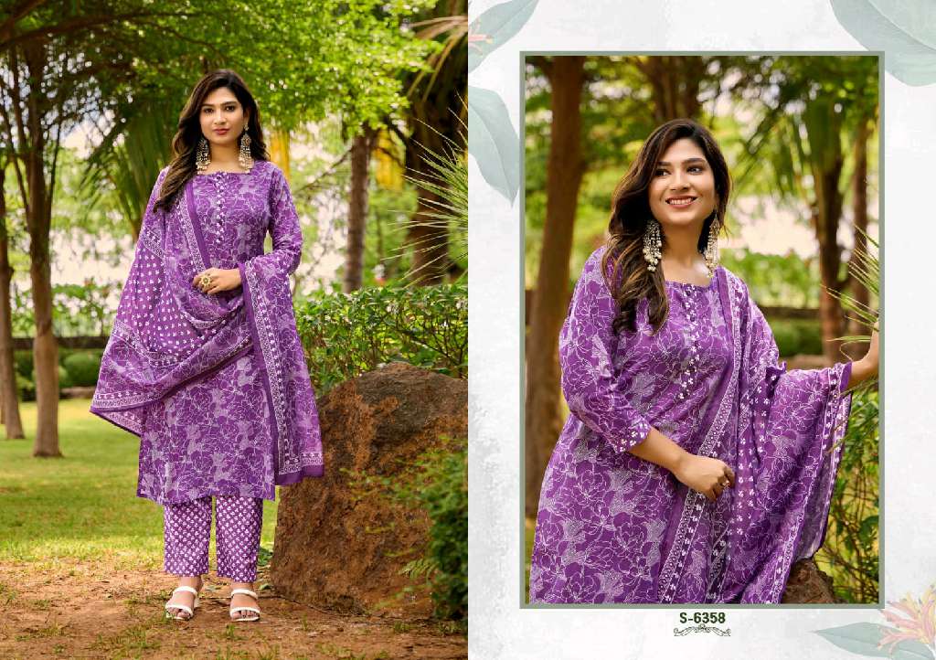 SBS BY SHUBHASH AMODINI WHOLESALE COTTON PRINTED UNIQUE COLOR COMBINATION FULLY STITCH SUITS