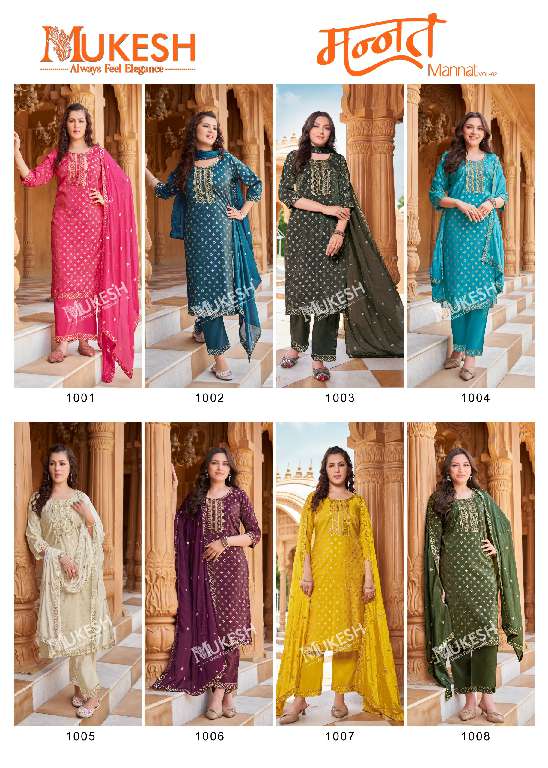 MANNAT VOL-2 BY BANWERY WHOLESALE PURE VISCOSE SIMMER ROMAN WITH EMBROIDERY FULL STITCH TRENDY KURTI WITH PANT AND DUPATTA FOR WOMENS