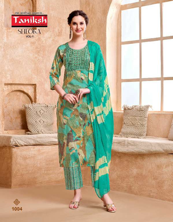 TANIKSH SHLOKA VOL-1 WHOLESALE RAYON FOIL PRINT FULLY STITCH ETHNIC STYLE SUITS FOR WOMENS