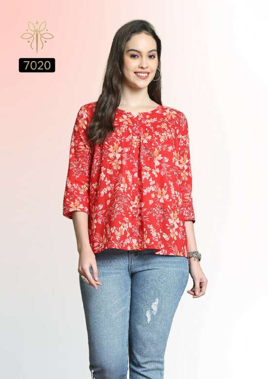 RAJNANDINI AARADHYA VOL-24 WHOLESALE PURE COTTON PRINT WITH HANDWORK FANCY SHORT TOP
