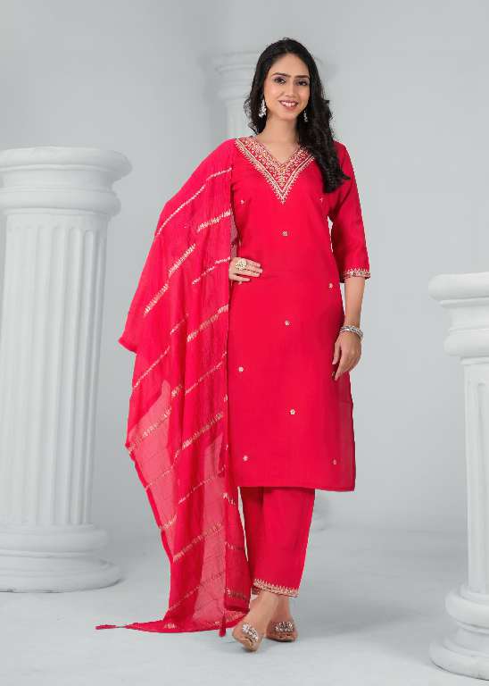 TANISHA VOL-23 WHOLESALE CHANDERI VISCOSE WITH WORK READYMADE CASUAL SALWAR SUITS