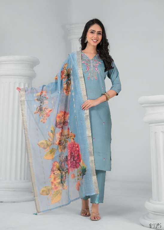 TANISHA VOL-23 WHOLESALE CHANDERI VISCOSE WITH WORK READYMADE CASUAL SALWAR SUITS