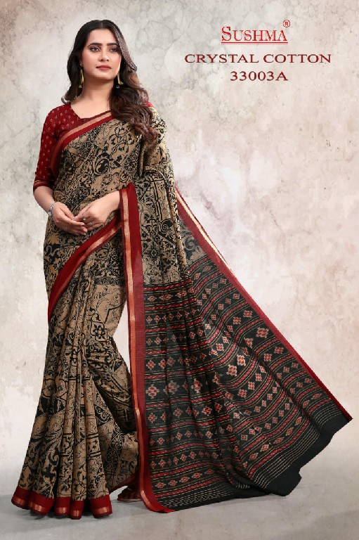 SUSHMA CRYSTAL COTTON WHOLESALE  PRINTED DAILY WEAR SAREES