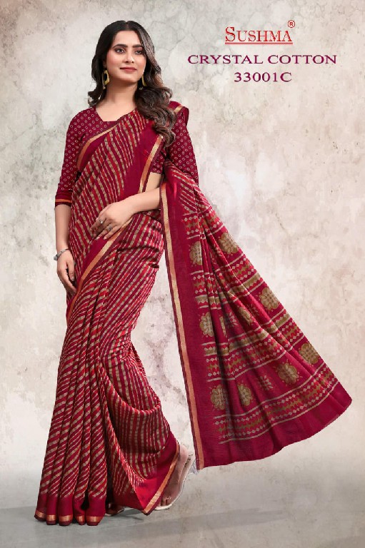 SUSHMA CRYSTAL COTTON WHOLESALE  PRINTED DAILY WEAR SAREES