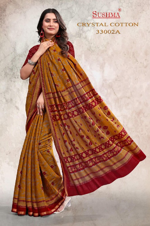 SUSHMA CRYSTAL COTTON WHOLESALE  PRINTED DAILY WEAR SAREES