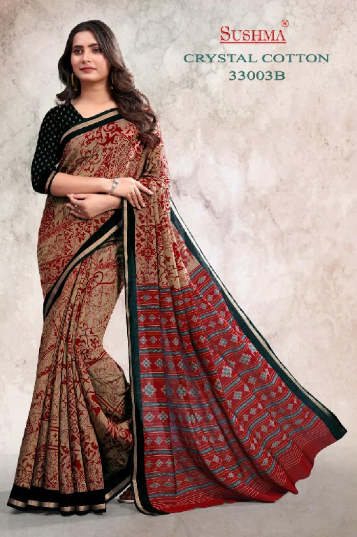 SUSHMA CRYSTAL COTTON WHOLESALE  PRINTED DAILY WEAR SAREES